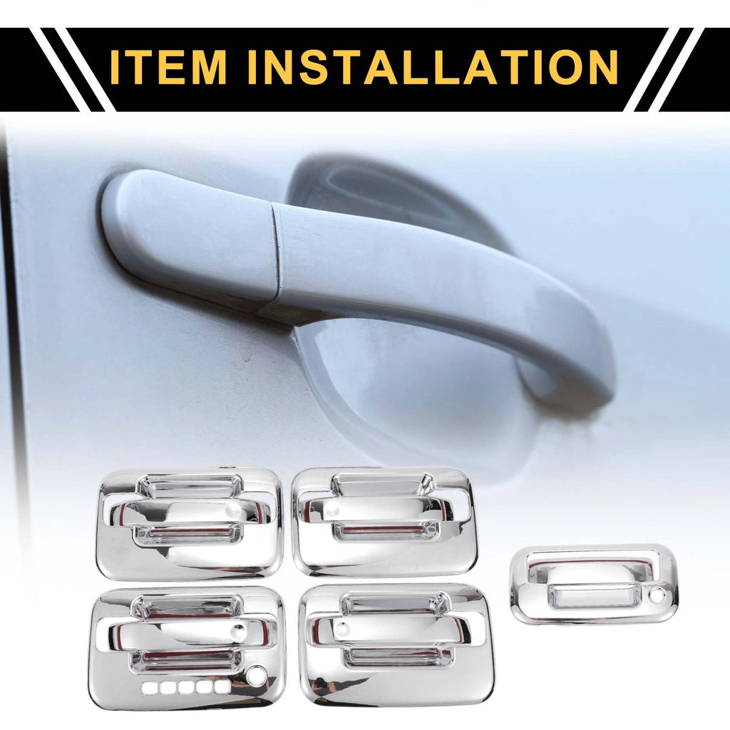 Set of 1 Exterior Door Handle Cover for Ford F-150 (2004–2014) Silver Tone