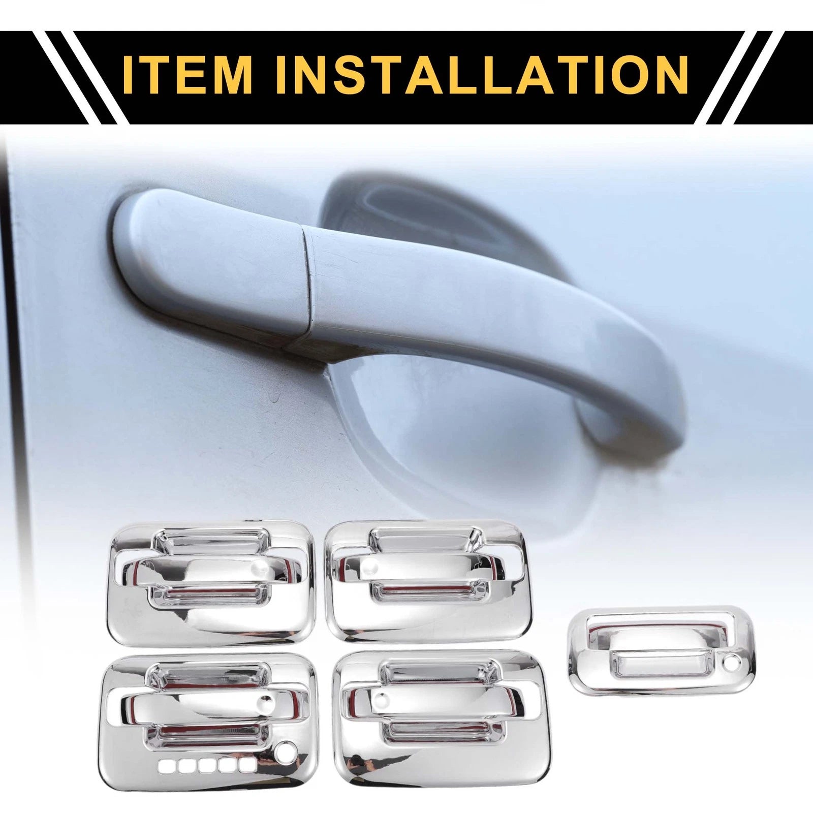Set of 1 Exterior Door Handle Cover for Ford F-150 (2004–2014) Silver Tone