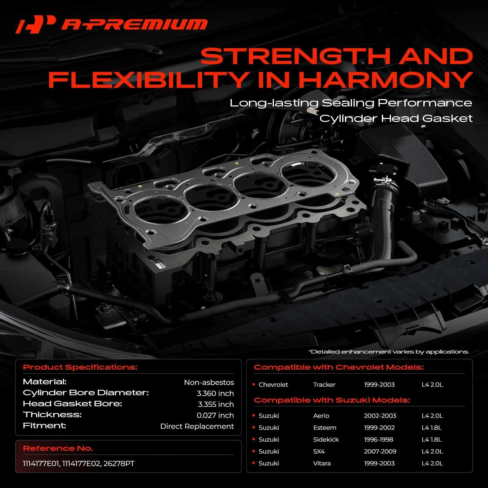 Cylinder Head Gasket for Suzuki SX4 (2007–2009) Chevrolet Tracker (1999–2003)