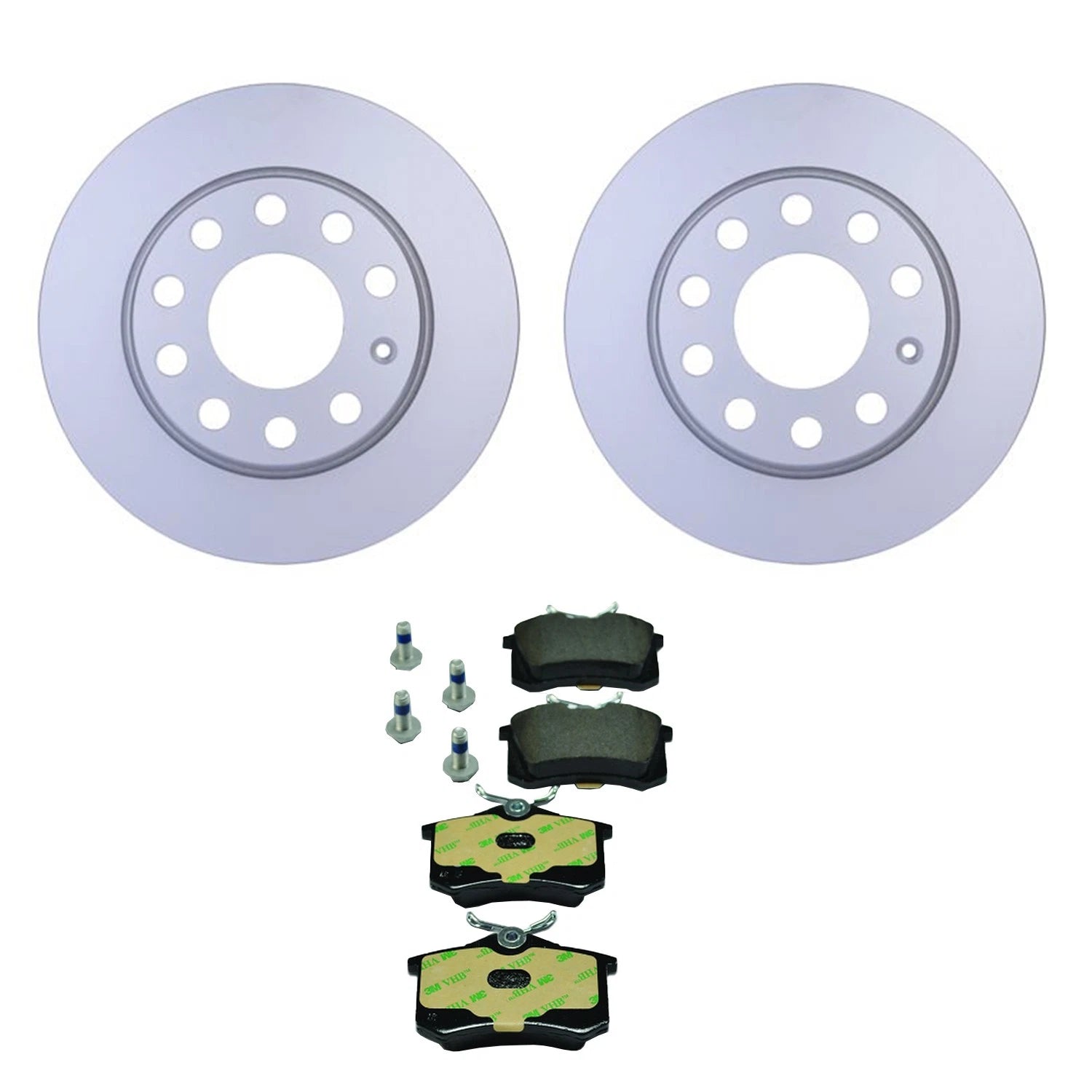 Hella Rear Rotors & Low-Met Disc Brake Pad Kit for Audi A4 (1996–2001)