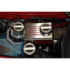 Chrome Cap Covers with Yellow CF Inlay for Chevrolet Corvette Z06 (2014–2019)