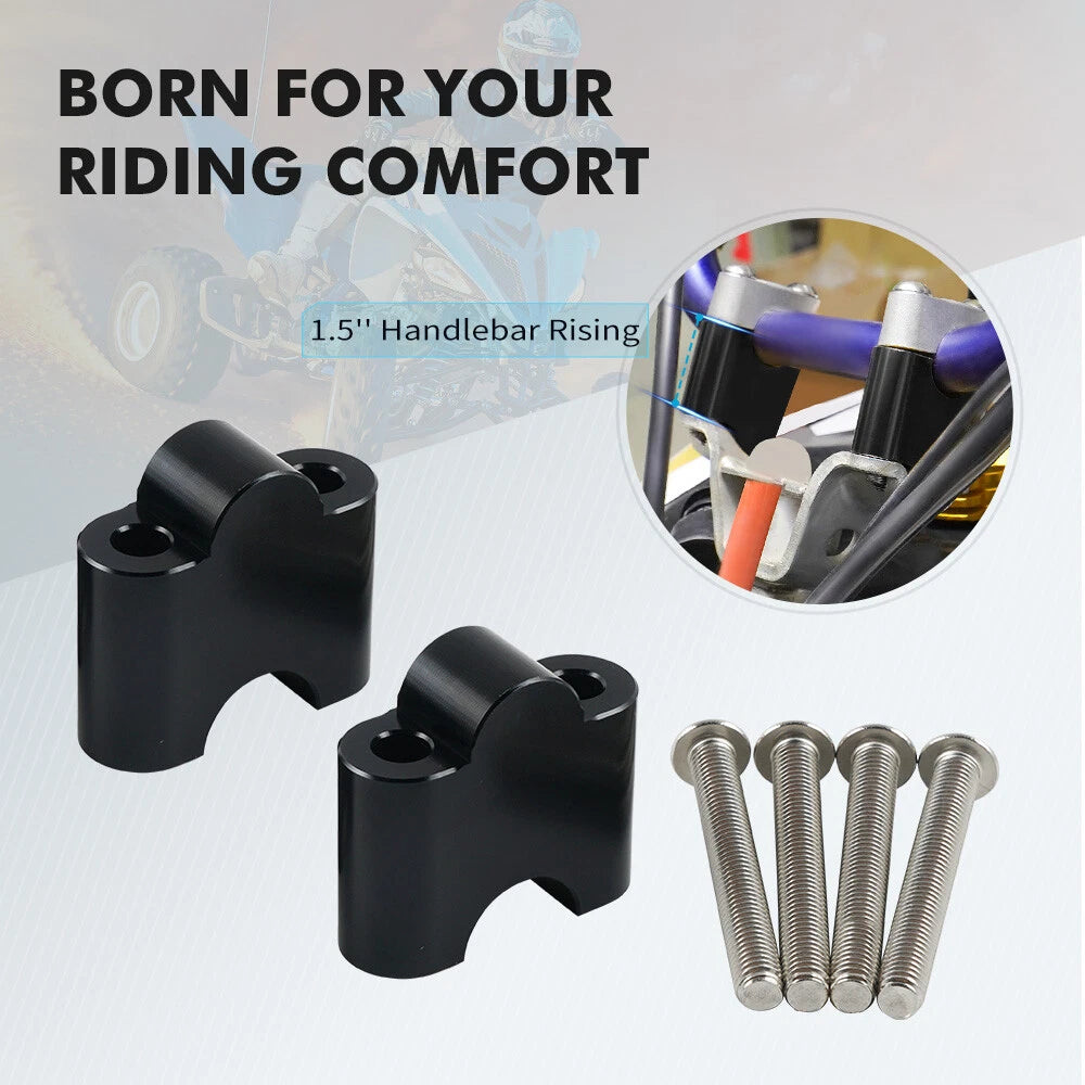 Handlebar Riser Mounting Clamps for Yamaha Raptor 700R YFM700 (2013–2026) Black