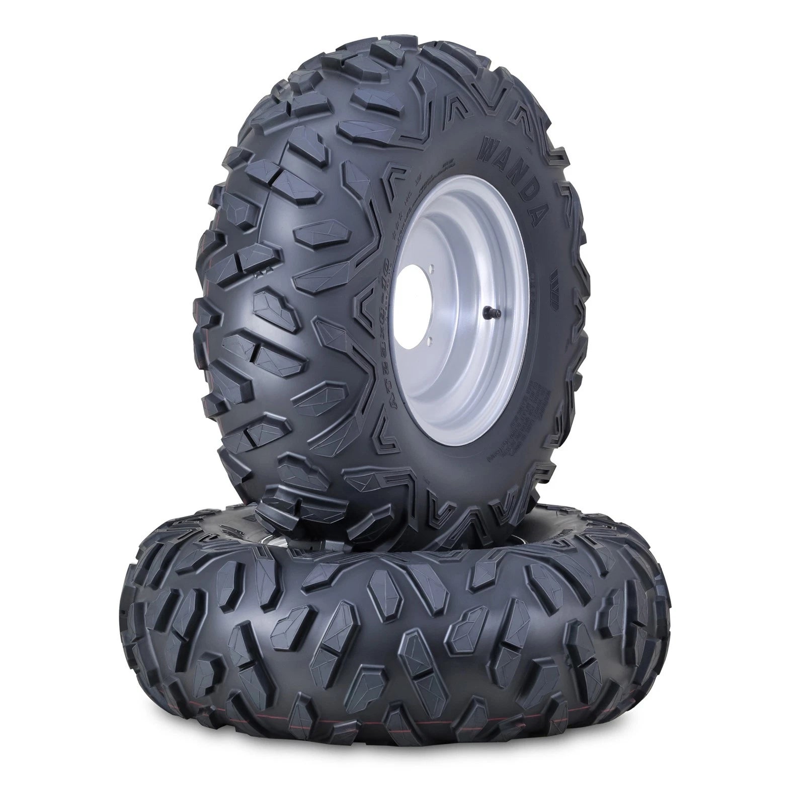 2 Wanda ATV Tire Assembly 23X8-10 4/110mm PCD 2+3 Offset for ATV
