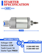 Starter with Relay & Key Switch for Honda TRX450ES FourTrax Foreman ES (1998–2001)