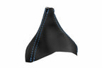 Leather Automatic Shift Boot Cover for Volvo XC90 (2003–2014) Black Blue Stitch