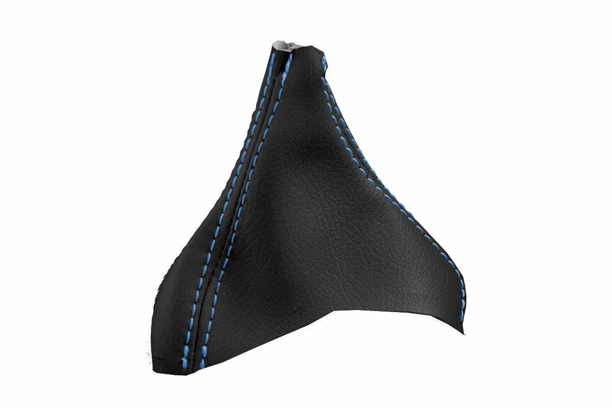 Leather Automatic Shift Boot Cover for Volvo XC90 (2003–2014) Black Blue Stitch