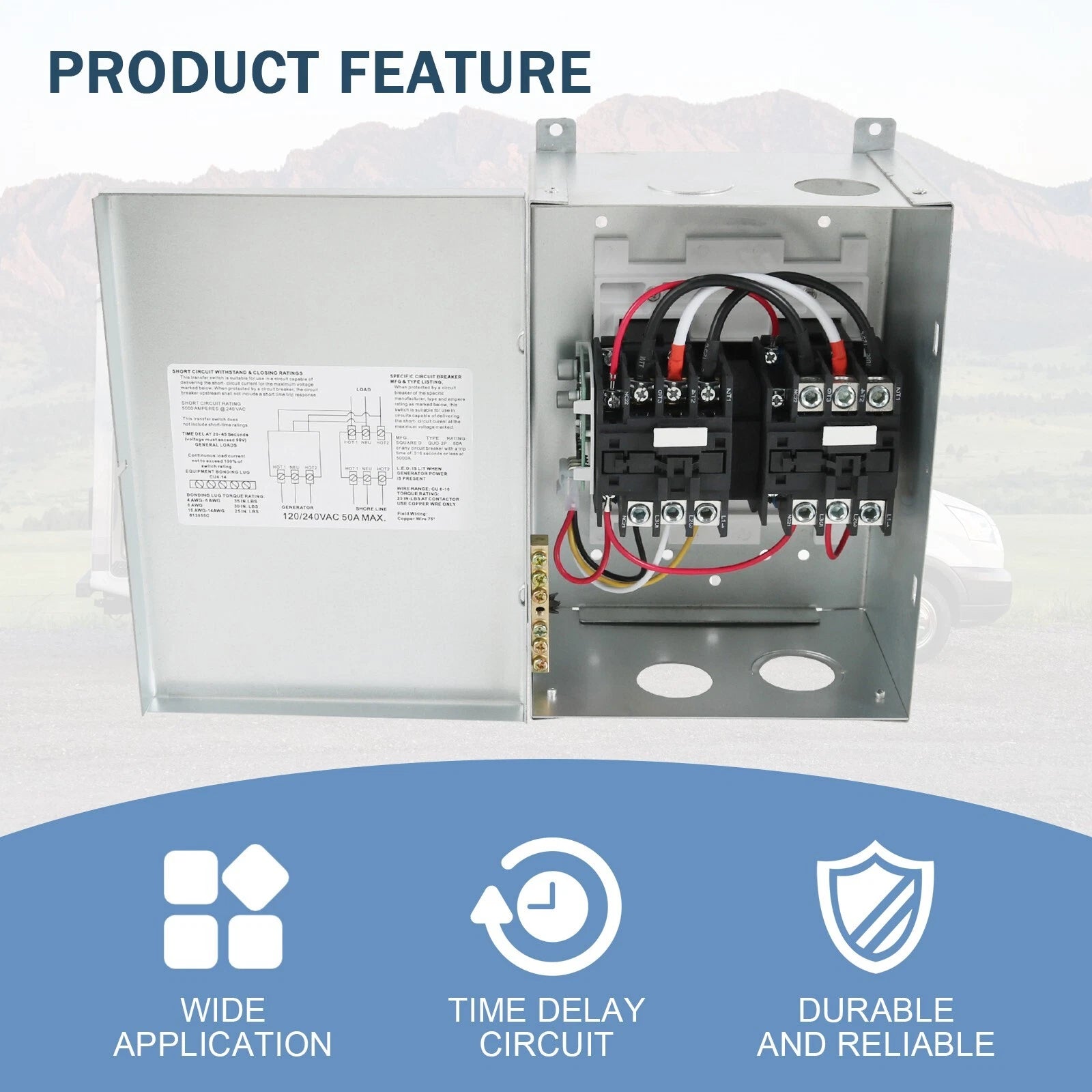 50 Amp Automatic Transfer Switch for RV Speedboats