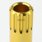 Set of 4 Open-End Aluminum Gold Lug Nuts + Adapter M12x1.25 for