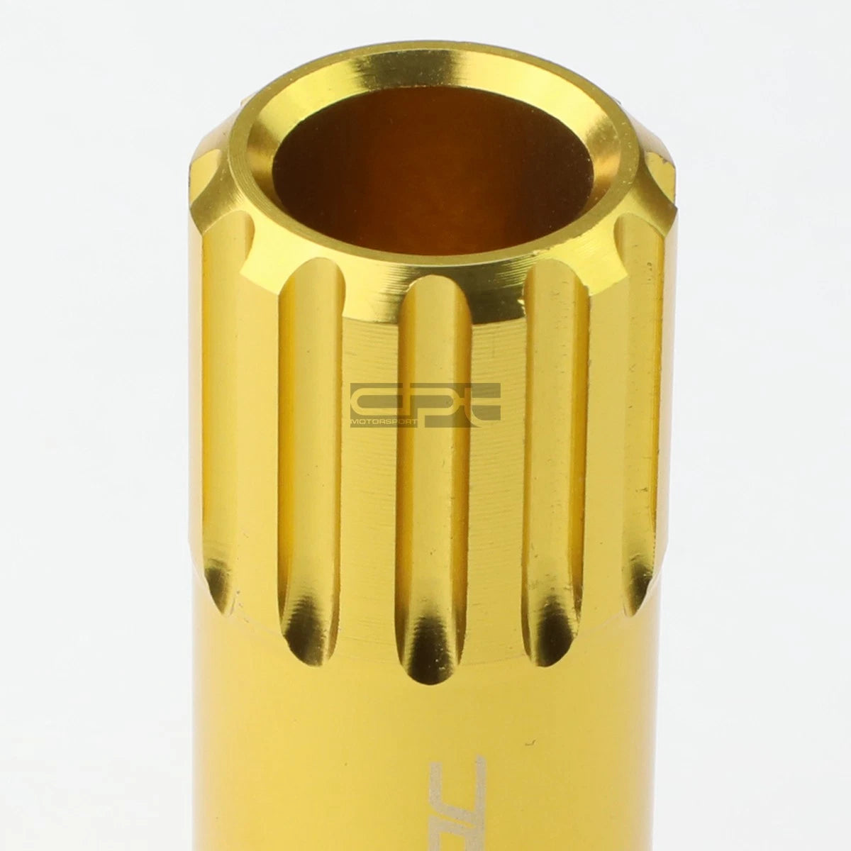 Set of 4 Open-End Aluminum Gold Lug Nuts + Adapter M12x1.25 for
