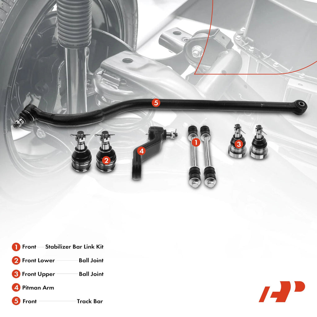 8x Front Ball Joint Track Bar Pitman Arm Sway Bar Link for Dodge (1994–1996)