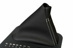 Leather Automatic Shift Boot Cover for BMW E38 (1995–2001) Black White Stitch