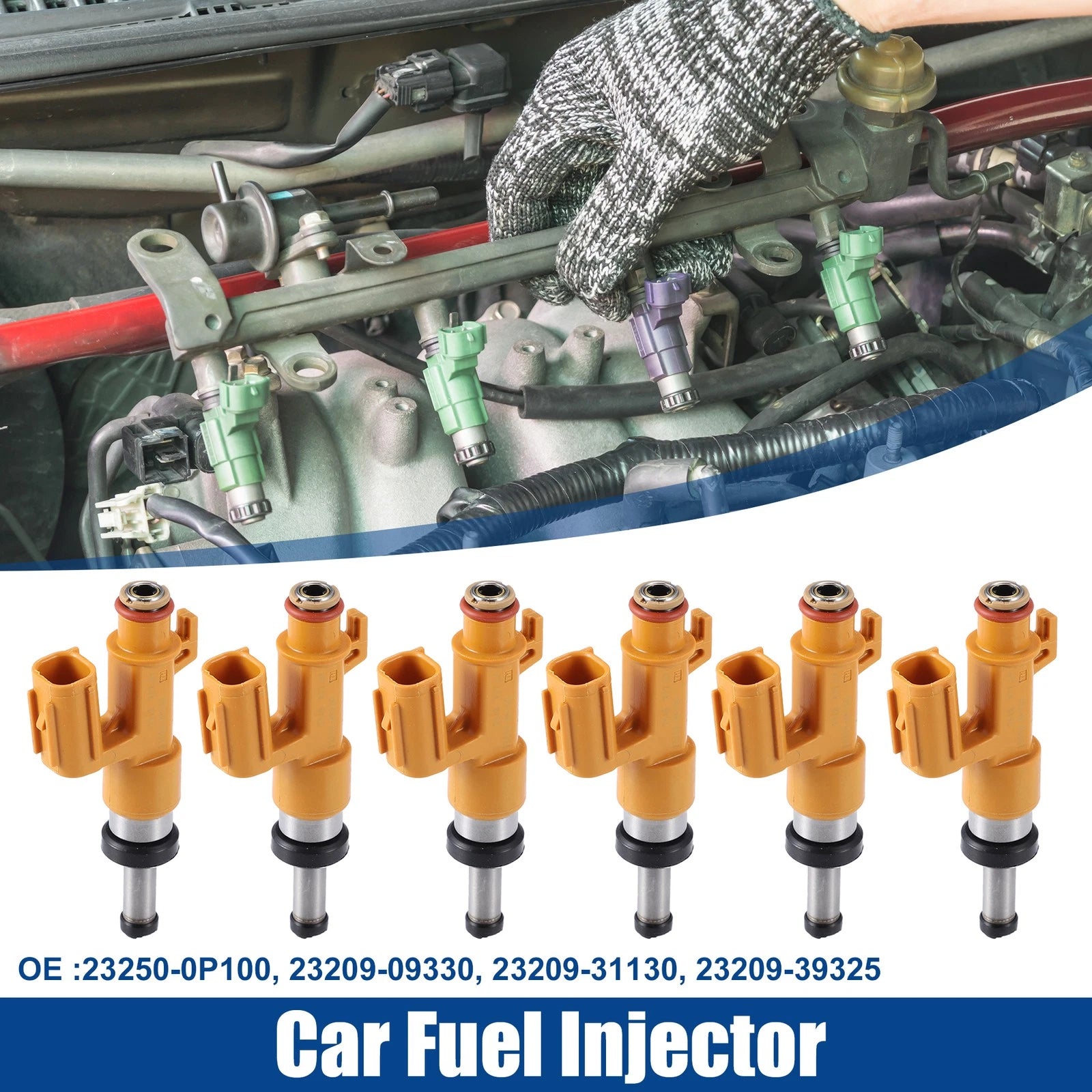6pcs Fuel Injector Nozzle 23250-0P100 for Toyota Avalon XSE (2019–2020)