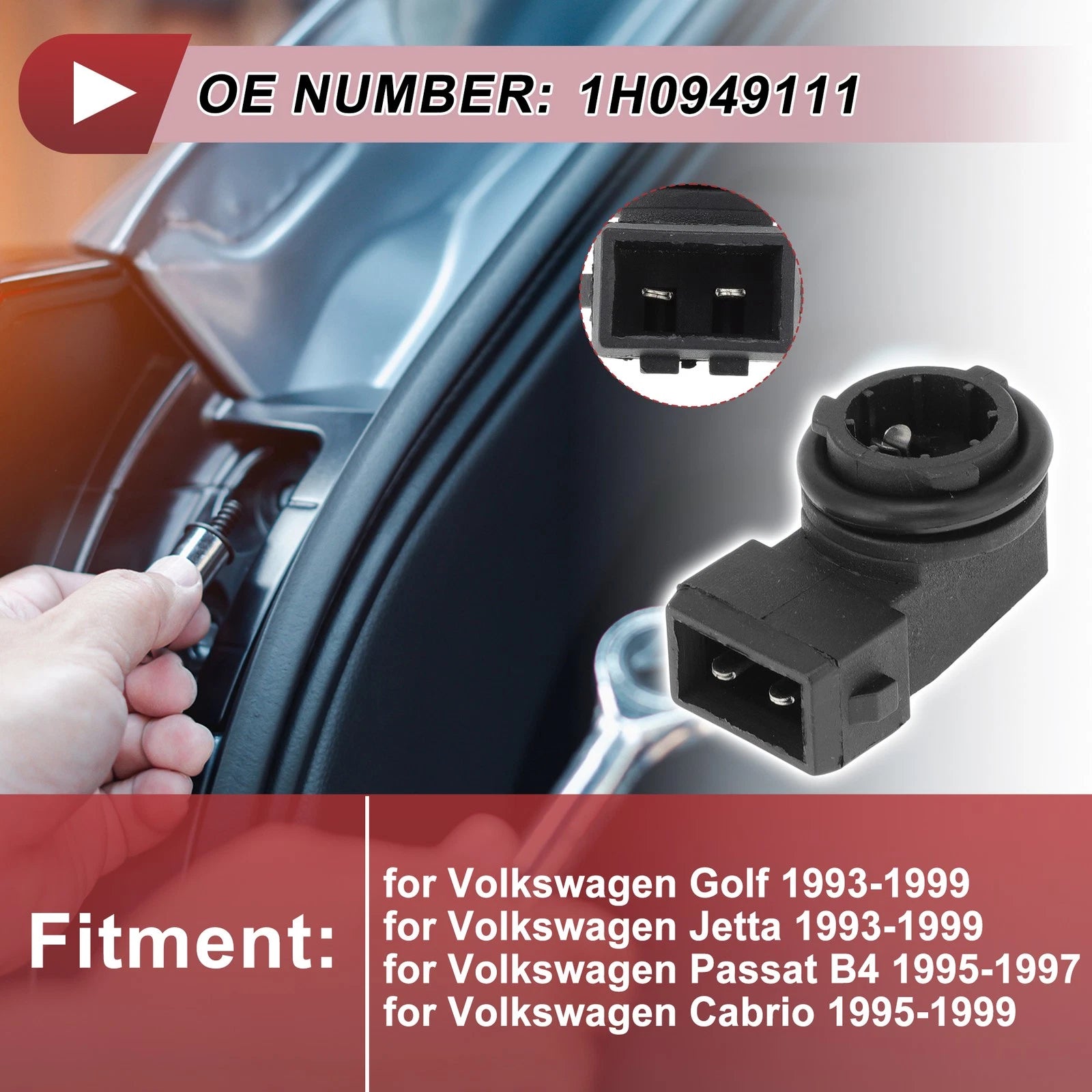 1 Pc Side Marker Light Socket for Volkswagen Golf (1993–1999) 1H0949111 2 Pin