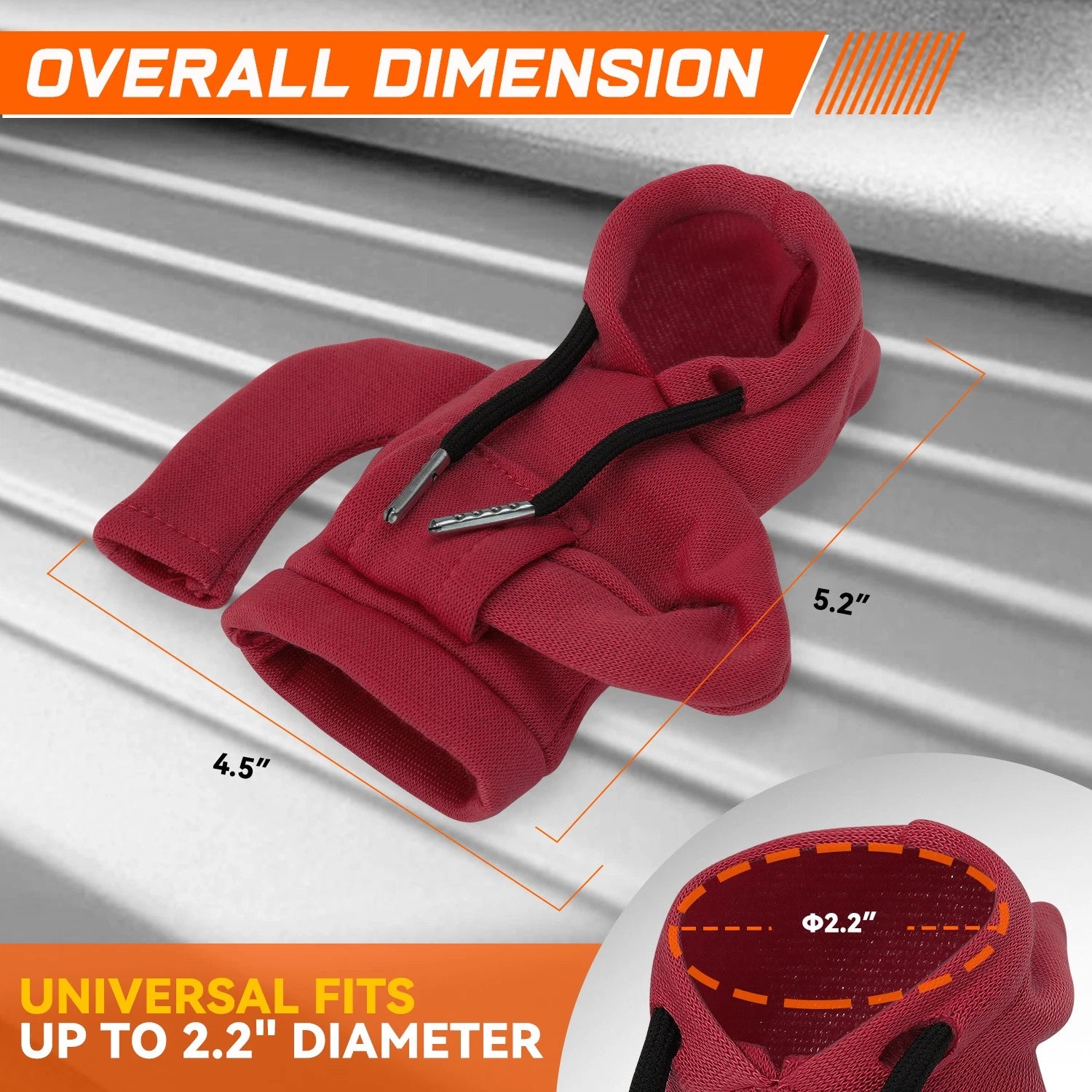 Gear Shift Knob Cover for Universal Cars (Mini Hoodie, Red)