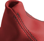 Leather Automatic Shift Boot Cover for BMW E81 E82 E87 (2004–2013) Red Black Stitch