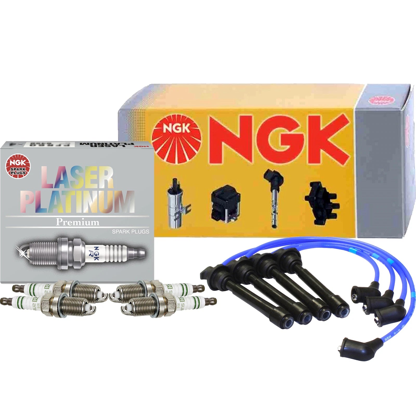 Set of 4 NGK Laser Platinum Spark Plugs for Elantra Soul Spectra (2011–2016)