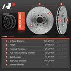 Front Drilled Brake Rotors for Jeep Compass Renegade Chrysler 200 Dodge