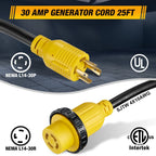 25 FT 30 Amp Heavy Duty Extension Cord with Inlet Box