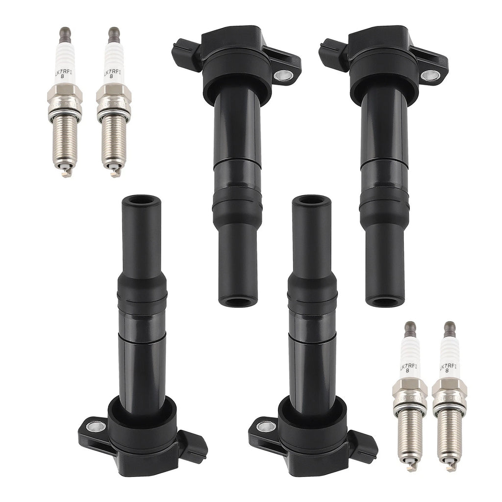 Set of 4 Ignition Coil Pack & Iridium Spark Plug for Hyundai Kia (2011–2020)