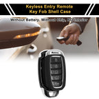 Set of 4 Key Fob Shell Cases for Hyundai Palisade (2020–2022) Black Silver Tone