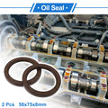 2X Oil Seal Rotary Shaft Seal FKM Rubber 58x75x8mm for Various Models