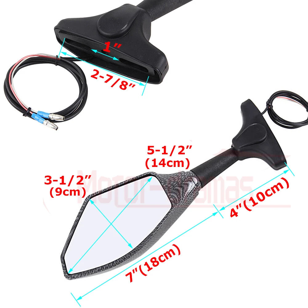 LED Turn Signal Lights Rearview Mirrors for Suzuki GSXR100 (Universal)