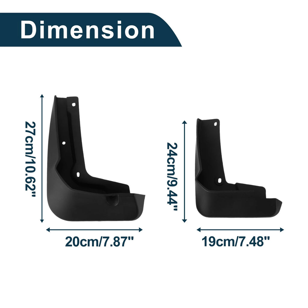 Set of 4 Mud Flaps Splash Guards for Volkswagen C-Trek (2018–2019)
