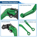 Long Brake Clutch Levers for Honda CB919 (2002–2007) Green 1 Pair