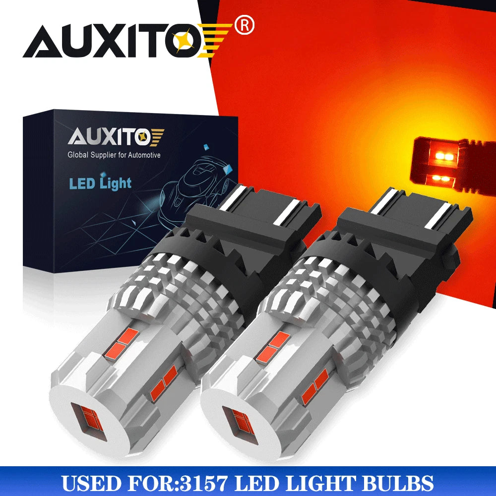 2X AUXITO 3157 3156 Red LED Brake Tail Stop Light Bulbs for Ford F-150 (2012–2014)