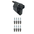 Set of 8 Hitachi Ignition Coils & Denso Iridium Spark Plugs for Ram 1500 (1994–2001)