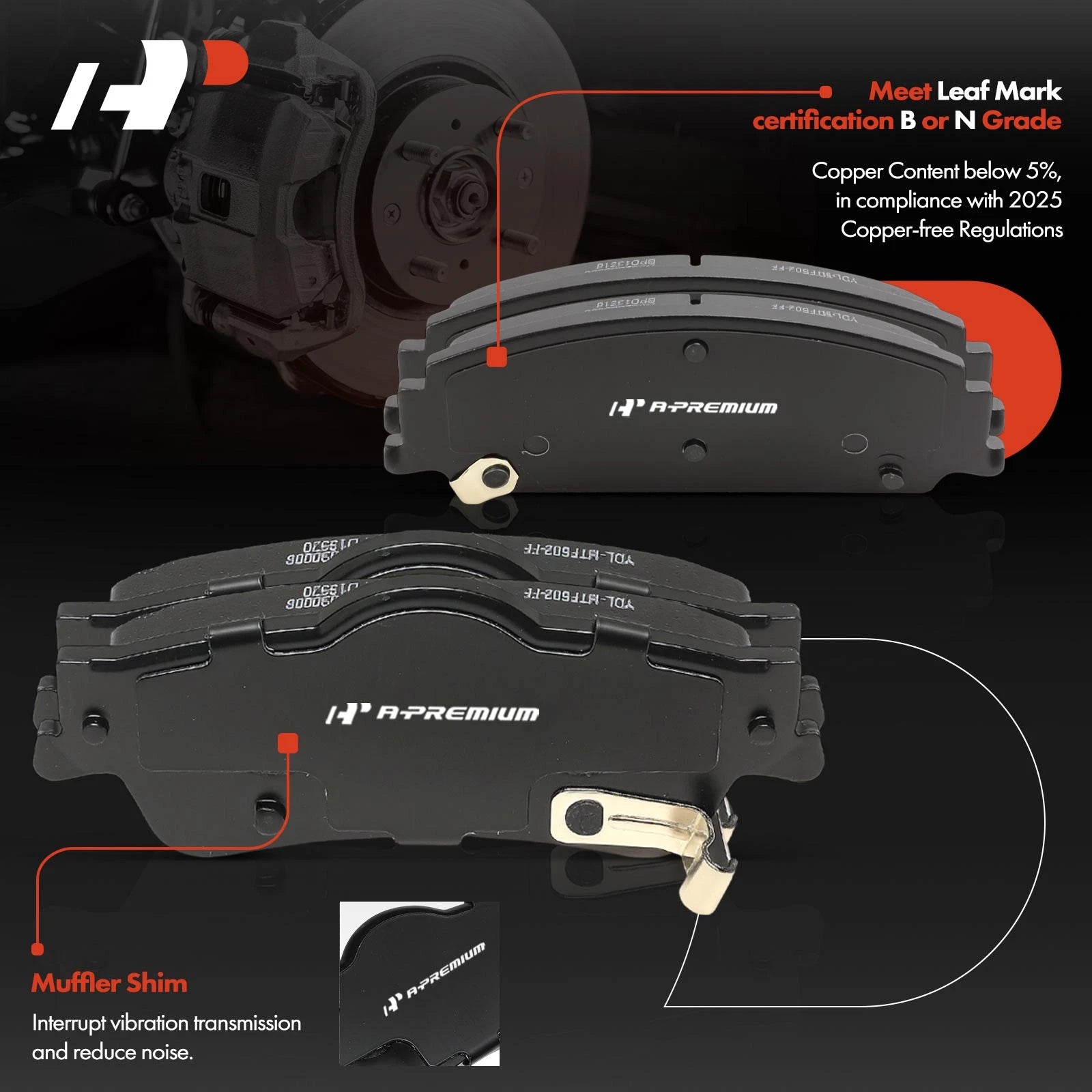 Ceramic Brake Pad Set for Pontiac G8 (2008-2009)
