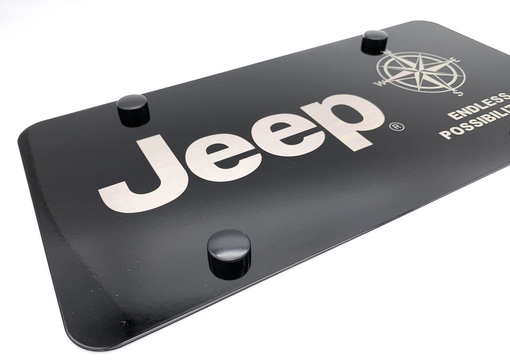 License Plate Frame Black Stainless Replacement for Jeep (2007–2017)