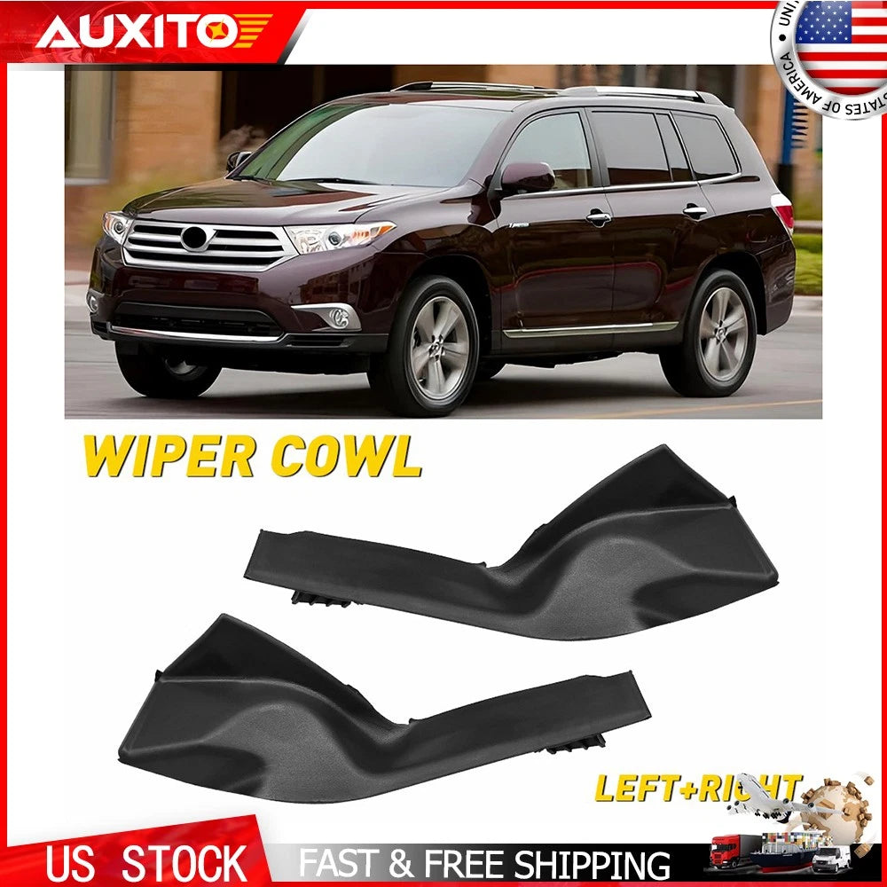 Front Wiper Side Cowl Extension Cover Trim for Toyota Highlander (2008–2013)