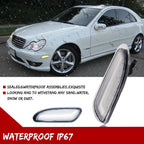 Clear White LED Side Marker Lights for Mercedes Benz W203 C-Class (2001–2007)