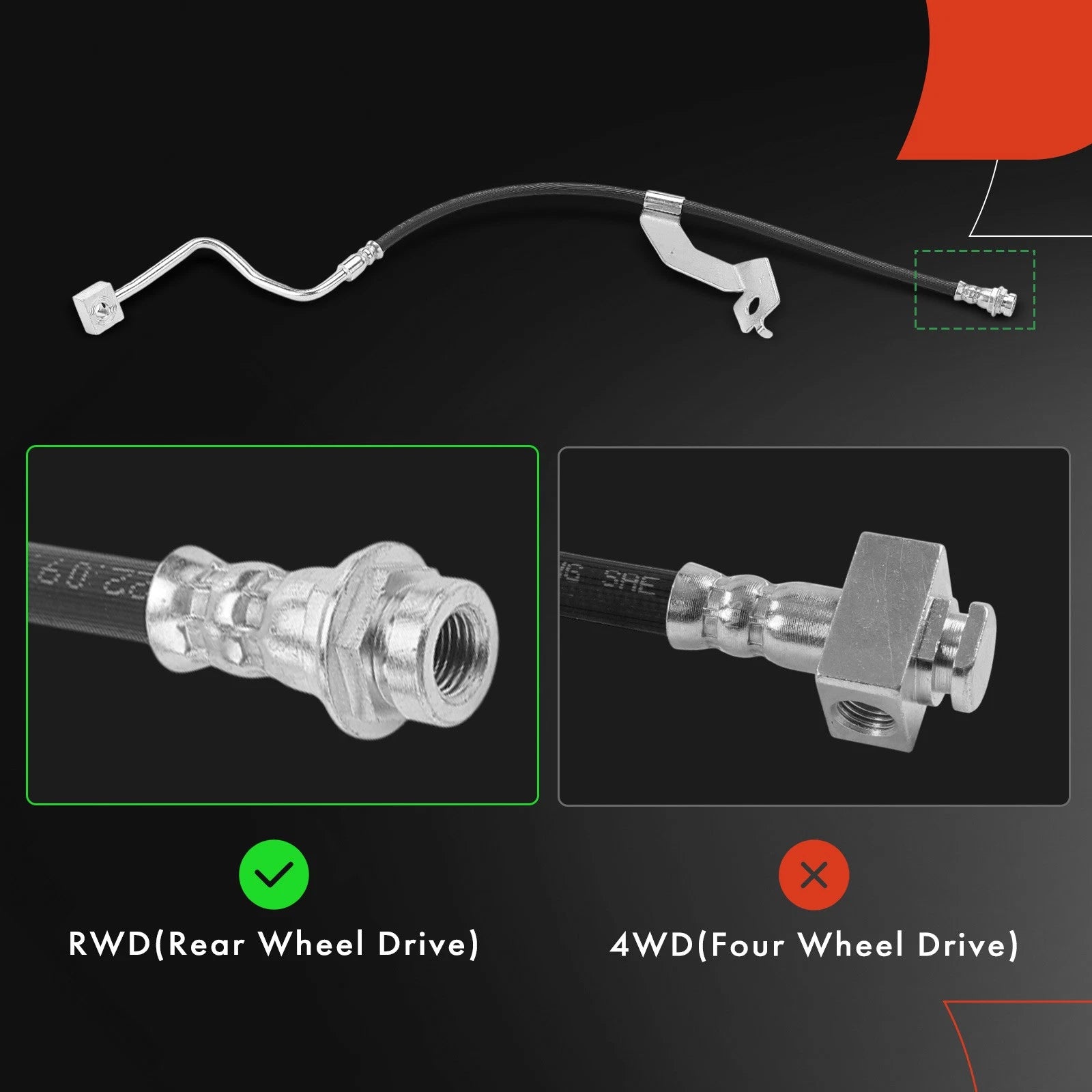 Front Left Brake Hydraulic Hose for Ford F-250 F-350 Super Duty (2013–2016)