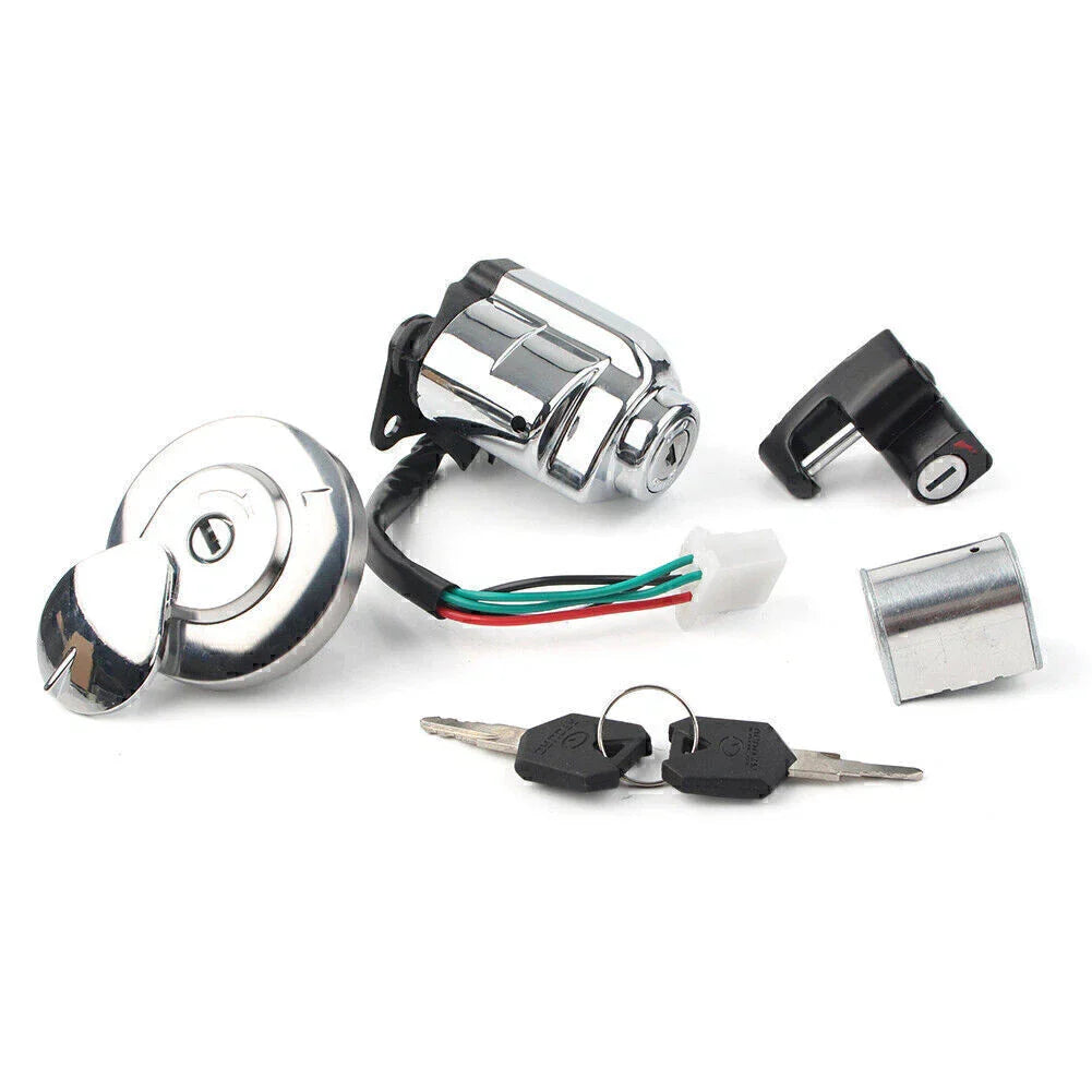 Ignition Switch Fuel Gas Cap Seat Lock Key Set for Honda VT600 Shadow (1988-2008)