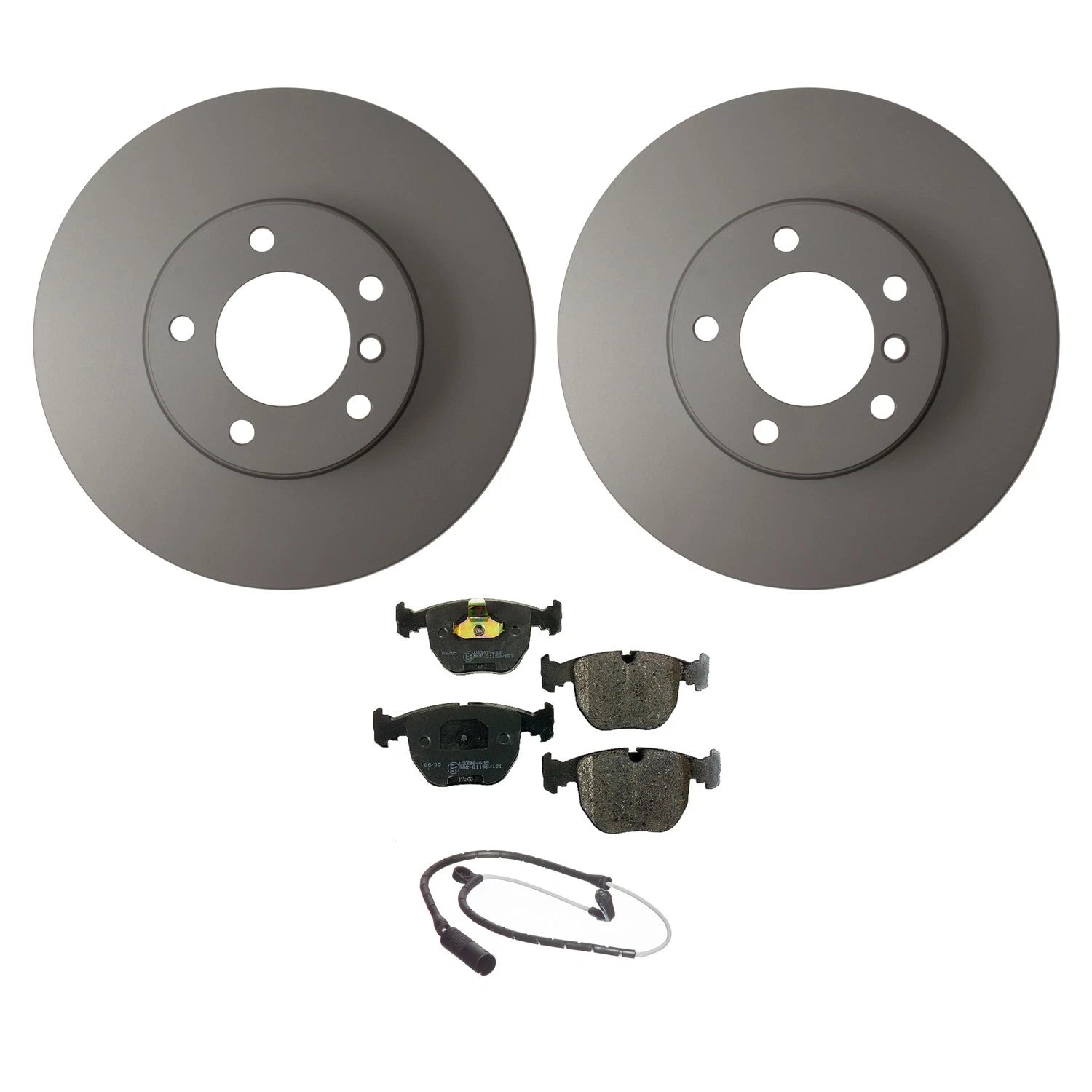 Hella Front Rotors & Low-Met Disc Brake Pad Kit for BMW E39 530i 540i (1997–2003)