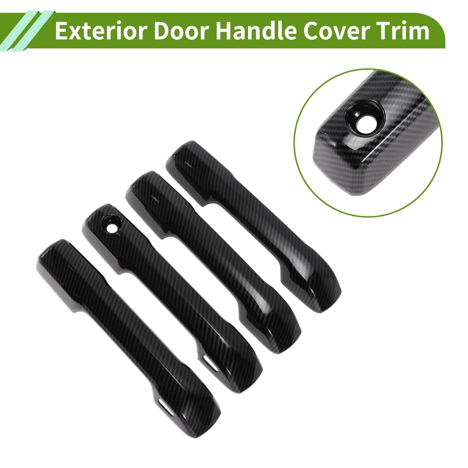 Exterior Door Handle Cover Trim for Toyota Tundra (2022–2024) Carbon Fiber Black