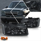 Upper Headlight Lamps Clear Corner Smoked for Chevy Silverado/Avalanche (2003–2006)