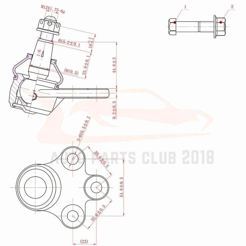 Set of 6 Tie Rod Ends & Ball Joints for Buick LeSabre/Riviera