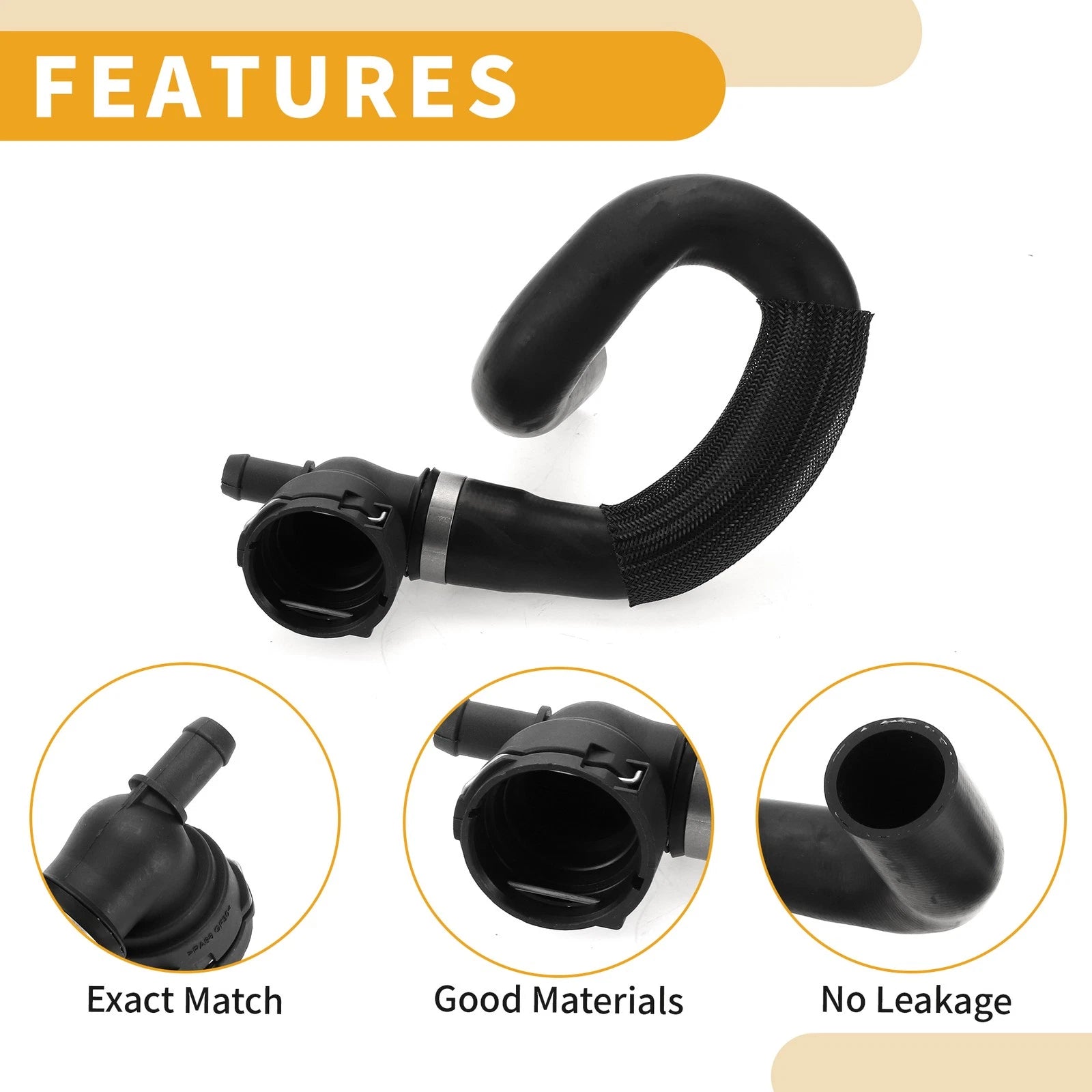 Upper Radiator Hose for Ford Escape 2.0L (2013–2016) No.CV618286YC Rubber
