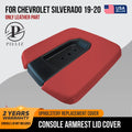 Leather Console Lid Bench Seat Cover for Chevrolet Silverado (2019–2020) Red