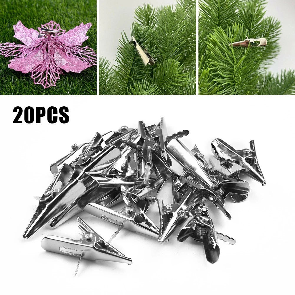 20Pcs Alloy Christmas Decorative Clips for Holiday Decor