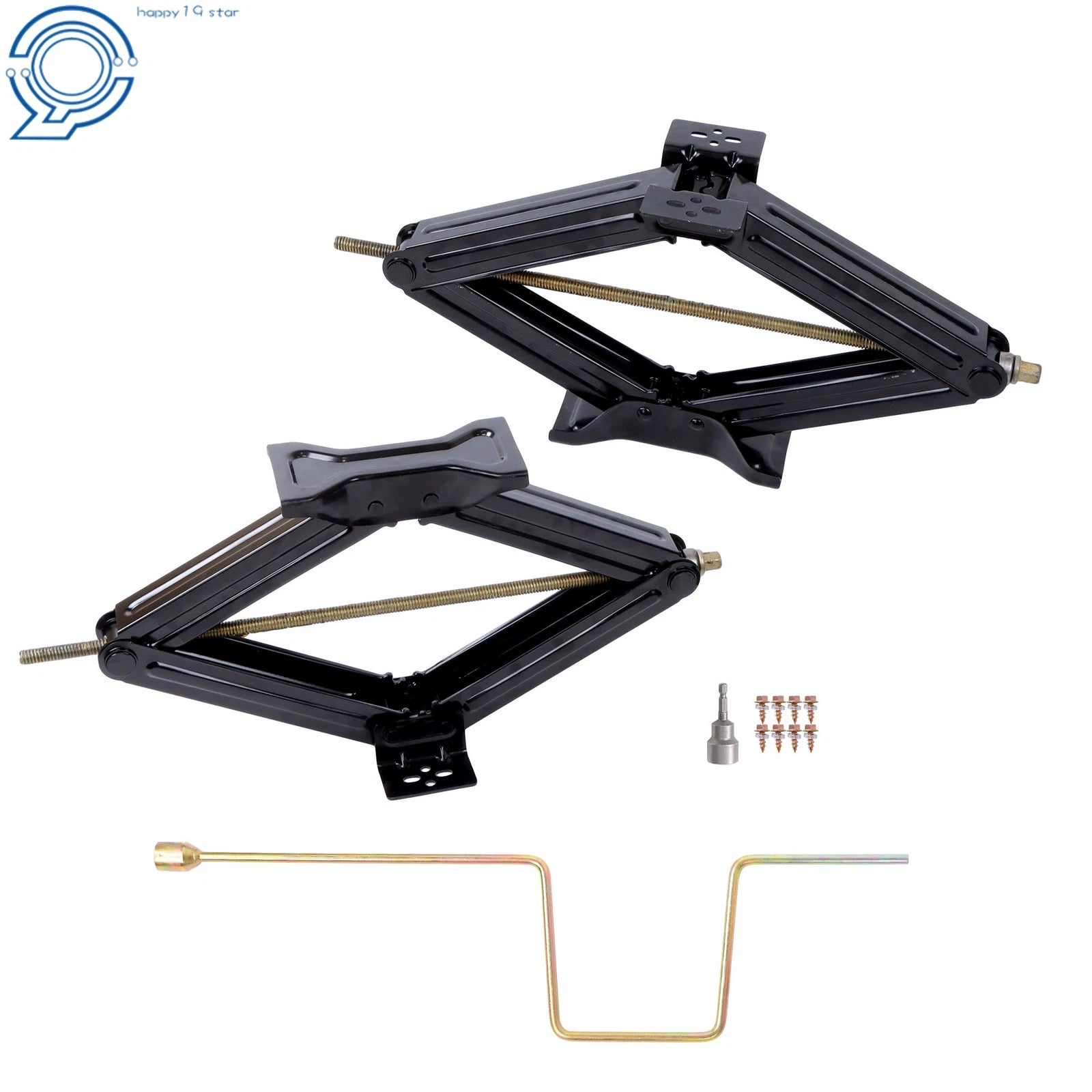 Set of 2 Stabilizer Leveling Scissor Jacks for RV Camper Trailer (24")