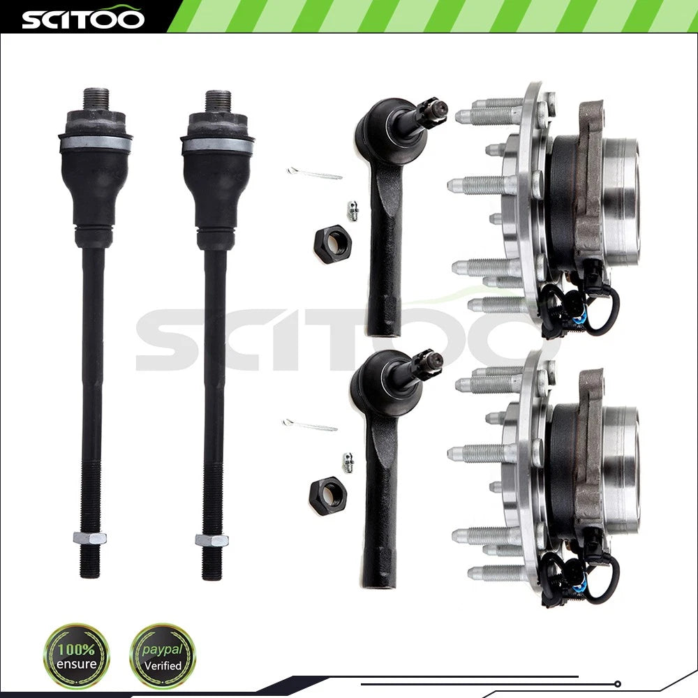 Front Tie Rod End Link & Wheel Bearing Hub for Chevrolet Silverado 2500 (1999–2000)