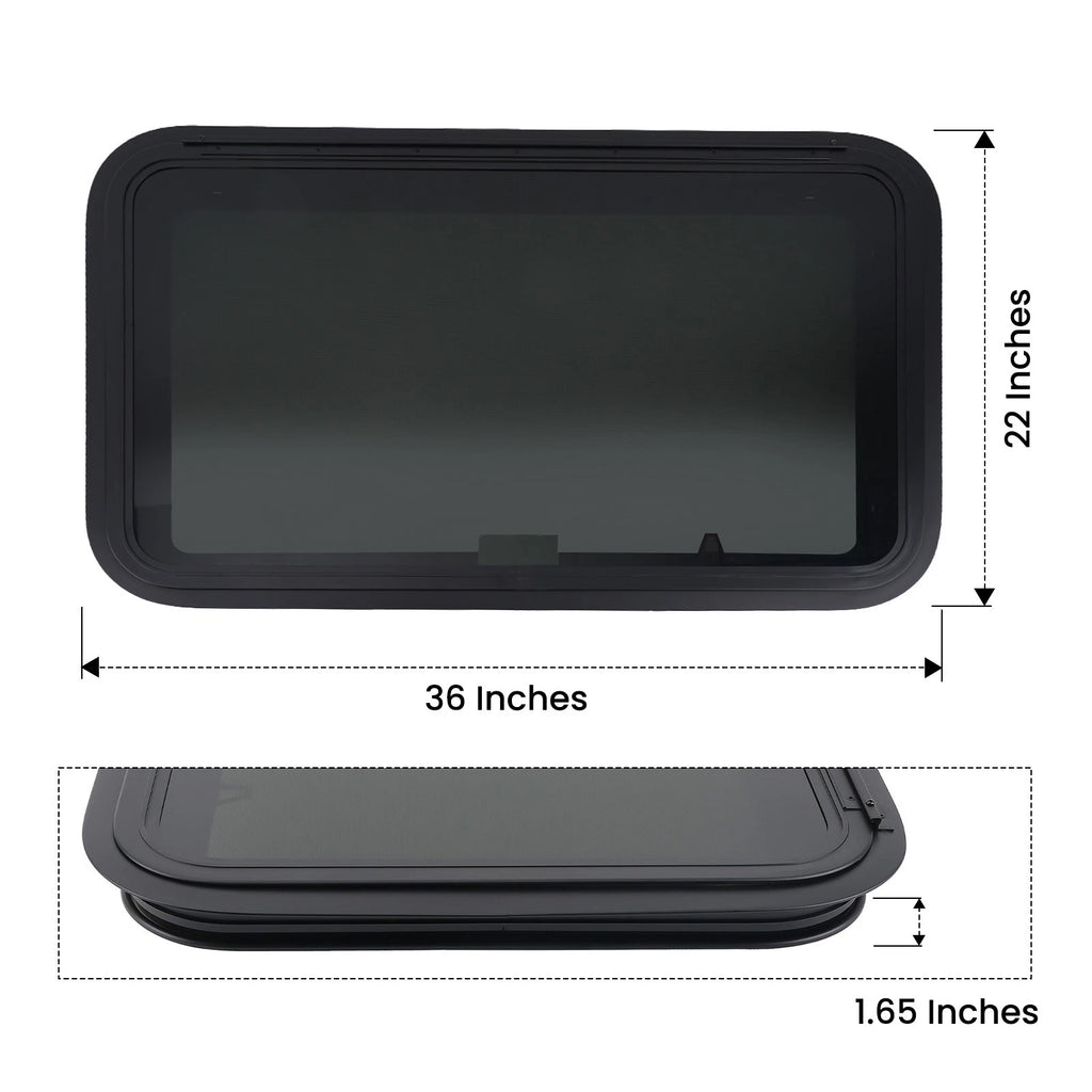36" x 22" RV Camper Window Exit for RV Trailer Cargo Food Truck