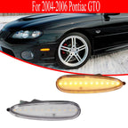 2X Clear Lens Amber LED Front Bumper Side Marker Lights for Pontiac GTO (2004–2006)