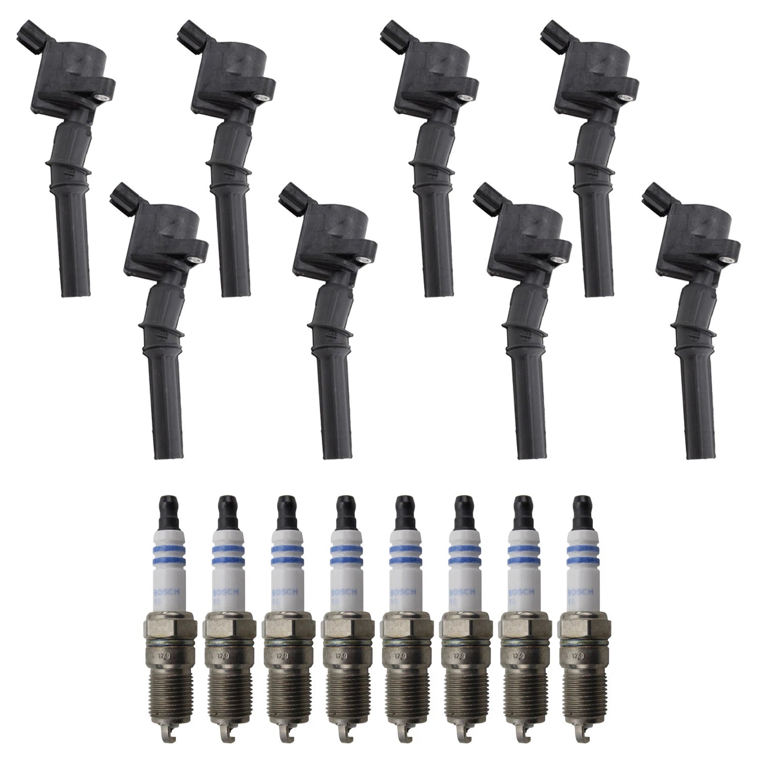 Set of 8 Ignition Coils & Spark Plugs for Ford F-150 4.6 V8 (1997–2003)