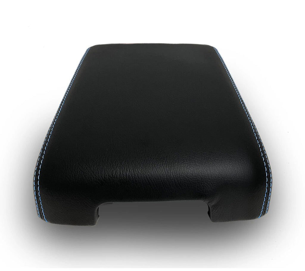 Leather Console Lid Armrest Cover for Infiniti QX60 (2014–2020) Blue Stitch