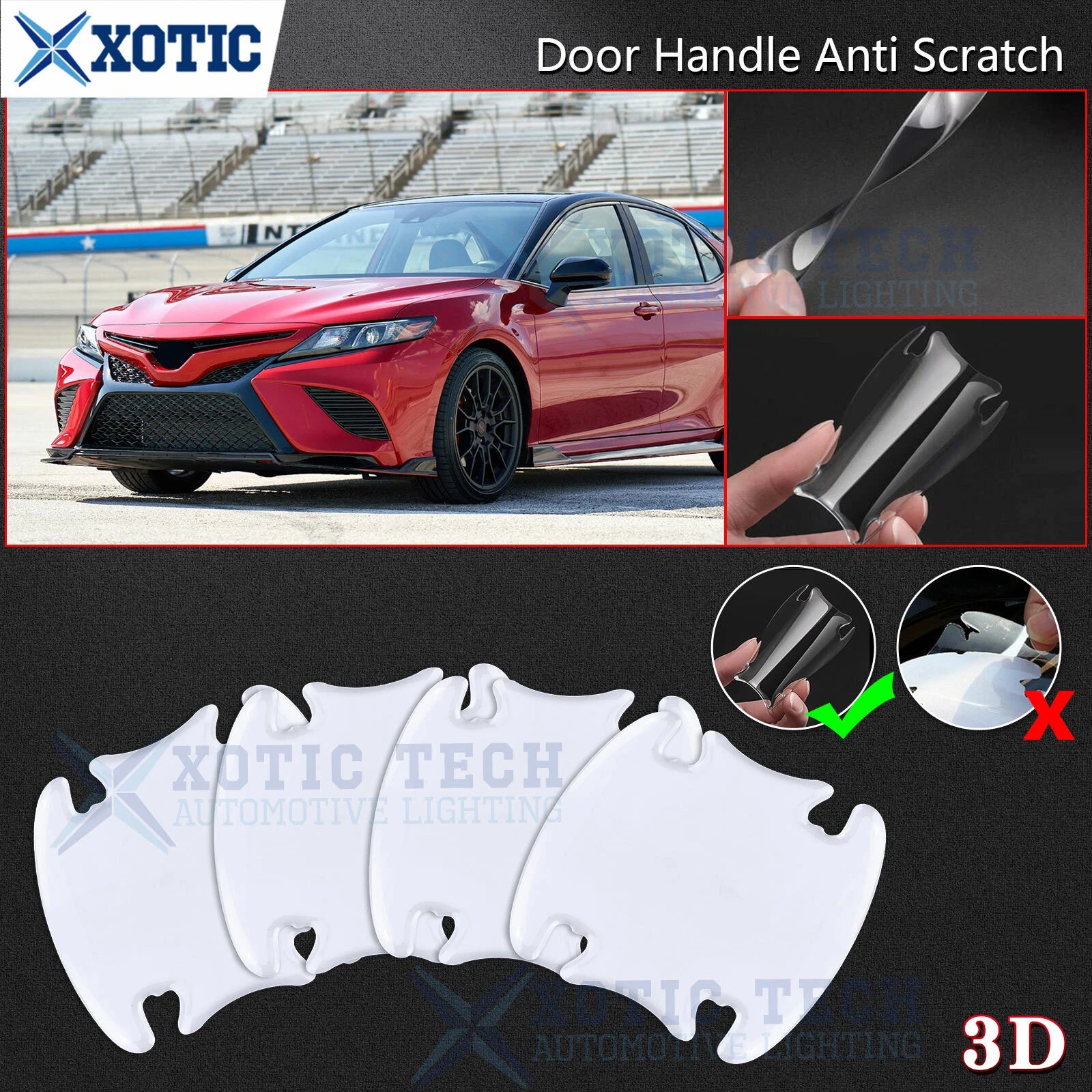 3D Paint Protector Door Handle Guard Sticker for Toyota Camry (2012–2016)